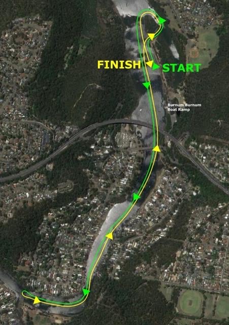 Satellite view of the 5km time trial course